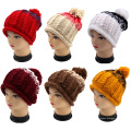 Hand Knit Rolled Edge Bucket Cap Hat Inverno Mulheres Meninas